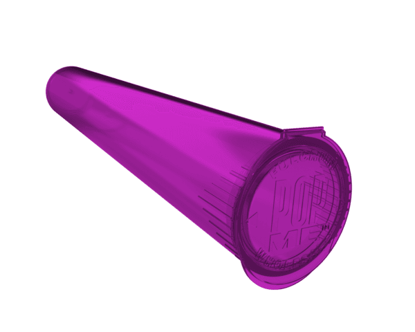 a purple plastic cone with a black background