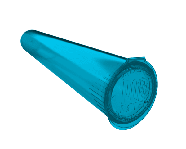 a blue plastic cone with a black background