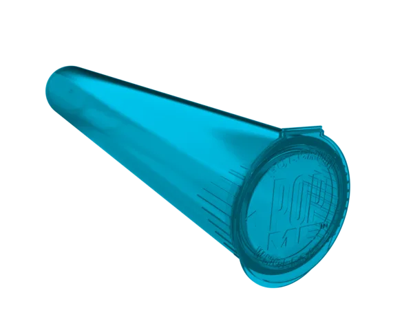 a blue plastic cone with a black background