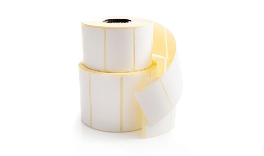 Roll with barcode stickers